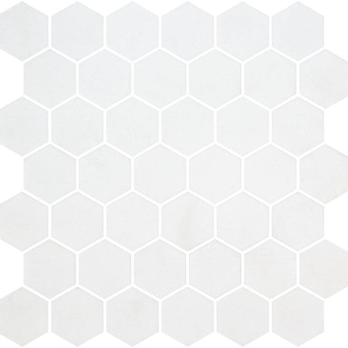 Hex XL Natureglass White Non Slip 28.6 x 28.4cm Mosaic Sheet