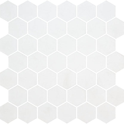 Hex XL Natureglass White Non Slip 28.6 x 28.4cm Mosaic Sheet