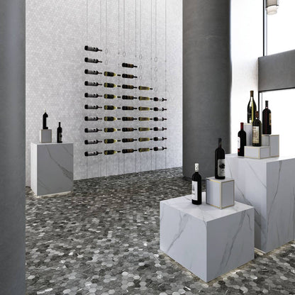 Hex XL Venato White Matte Non Slip 28.6 x 28.4cm Mosaic Sheet