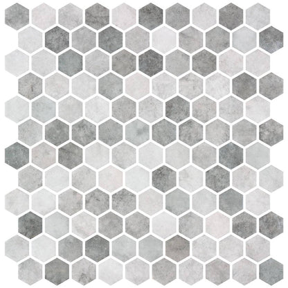 Hex Zement Grey Non Slip 30.1 x 29.0cm Mosaic Sheet