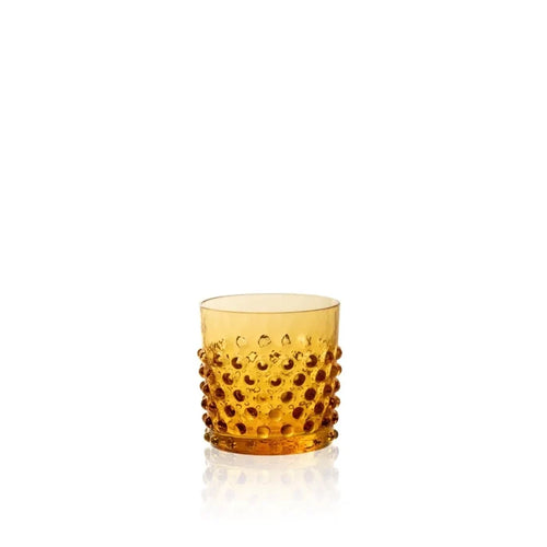 Hobnail Whiskey Glass S/4 - Amber