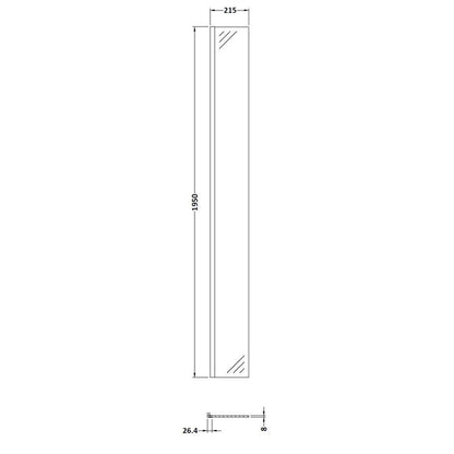 Hudson Reed 215mm Wetroom Return Screen - Gun Metal