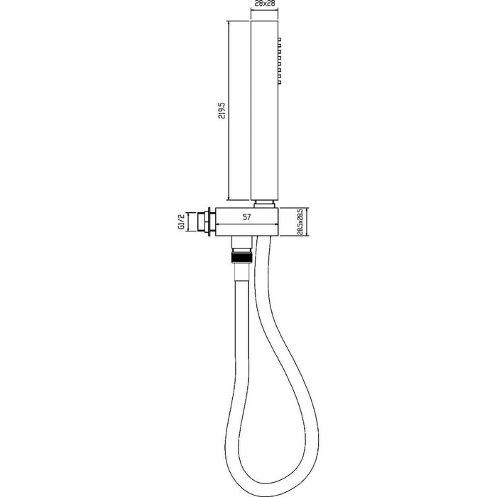 Hudson Reed Square Outlet, Hose and Head A3264