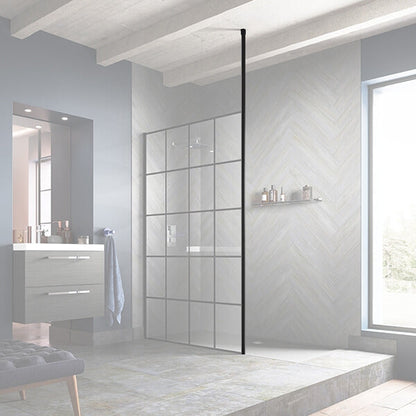 Hudson Reed Wetroom Screen Ceiling Post - Black WRSF006