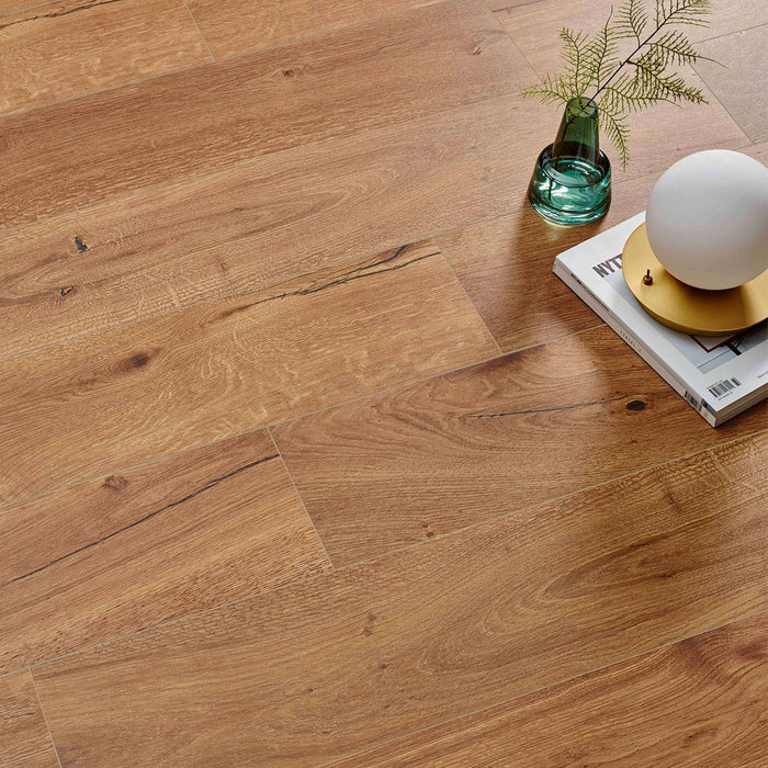 Indiana Natural 20 x 120cm Rectified Wood Effect Porcelain Floor Tile - 1.2 sqm perbox