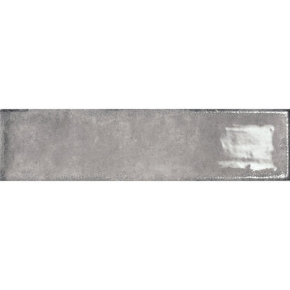 Iris Gris Grey 7.5 x 30cm Gloss White Body Wall Tile - 0.59sqm perbox