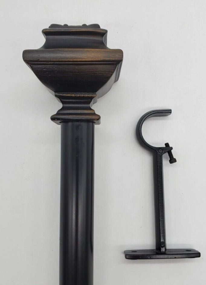 Irving Square 1" Adjustable Curtain Rod - Venetian Gold - 36" - 72" - Wichita Home Outlet