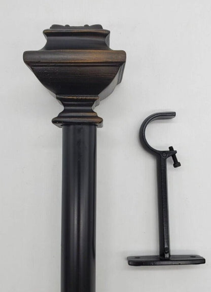 Irving Square 1" Adjustable Curtain Rod - Venetian Gold - 36" - 72" - Wichita Home Outlet