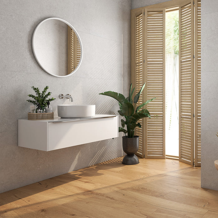 June Gris 30 x 90cm Matt Rectified White Body Wall Tile - 1.35sqm perbox