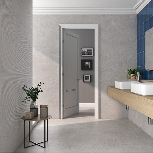 June Gris Suite Decor 30 x 90cm Matt Rectified White Body Wall Tile - 1.35sqm perbox
