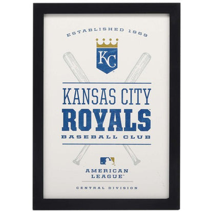 Kansas City Royals Baseball Club Framed Wood Wall Decor - Wichita Home Outlet