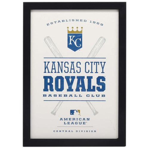 Kansas City Royals Baseball Club Framed Wood Wall Decor - Wichita Home Outlet