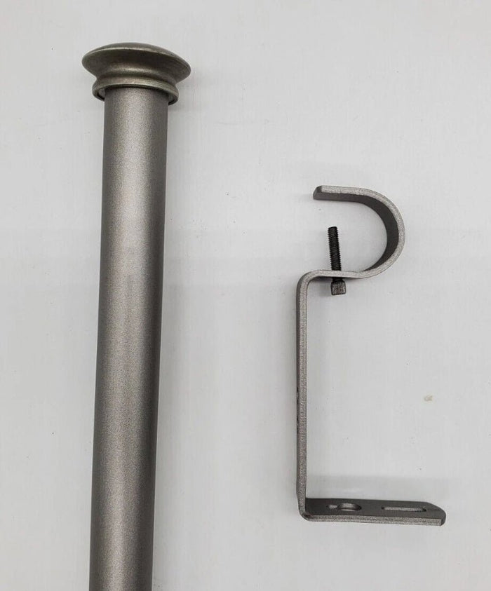 Legacy 1" Single Curtain Drapery Rod - Pewter - Wichita Home Outlet