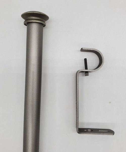 Legacy 1" Single Curtain Drapery Rod - Pewter - Wichita Home Outlet