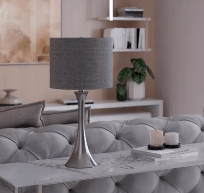 Lenuxe 24.25 in. Brushed Nickel Table Lamp - Wichita Home Outlet