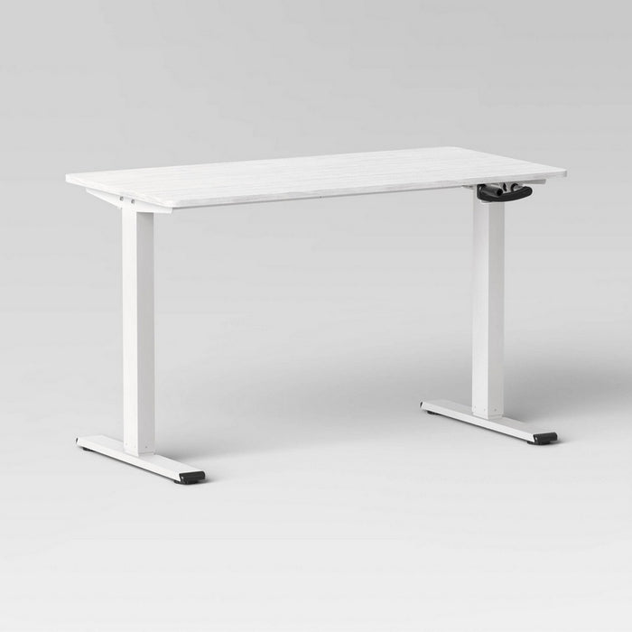 Loring Manual Height Adjustable Standing Desk - White - Wichita Home Outlet
