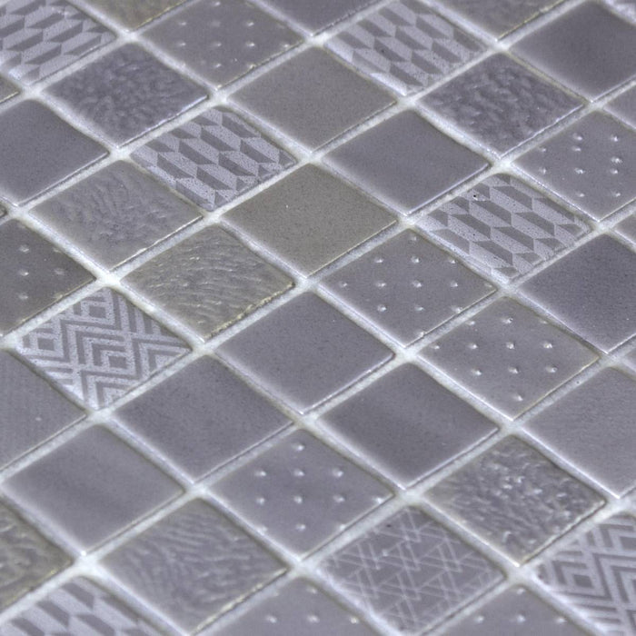 Metal Grey Square 31.1 x 31.1cm Mosaic Sheet