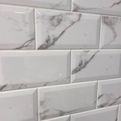 Metro Carrara Biselado Brillo 10 x 20cm Ceramic Tile - 1sqm perbox
