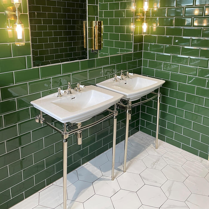 Metro Verde Bottle Green Biselado Brillo 10 x 20cm Ceramic Tile - 1sqm perbox