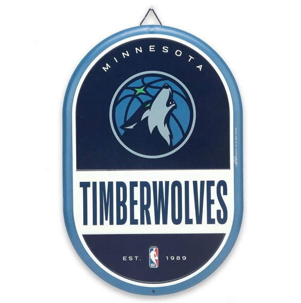 Minnesota Timberwolves Team Spirit Oval Metal Sign - Wichita Home Outlet