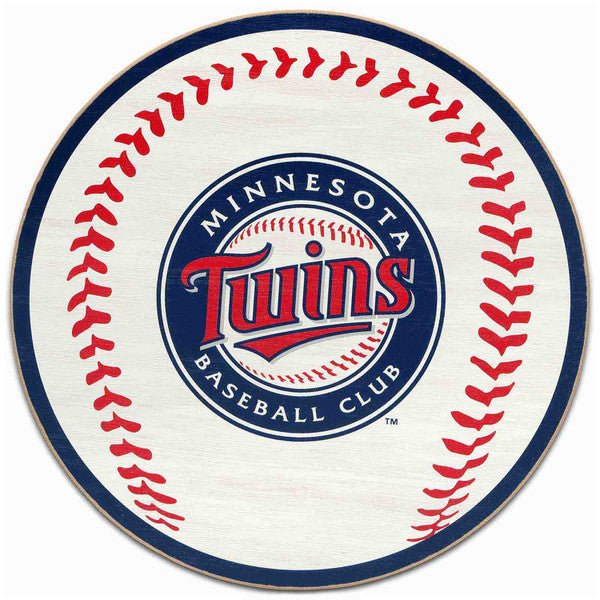 Minnesota Twins Logo Baseball Round Wood Wall Decor - Wichita Home Outlet