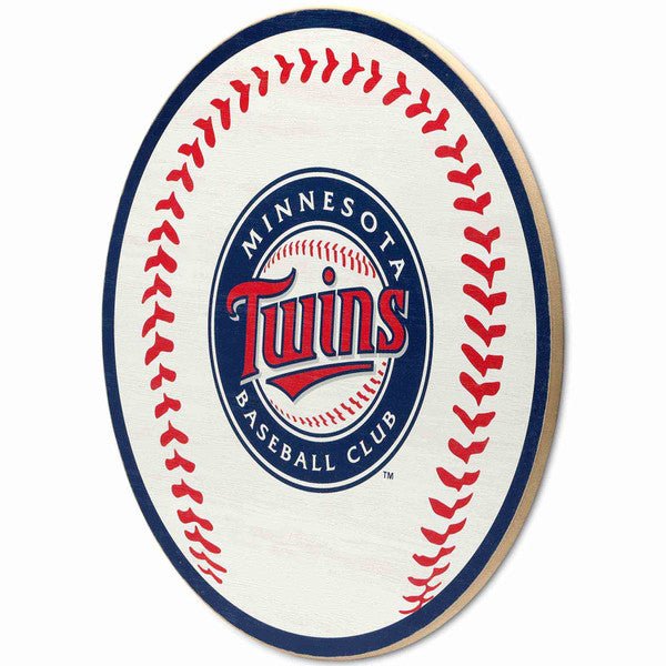 Minnesota Twins Logo Baseball Round Wood Wall Decor - Wichita Home Outlet
