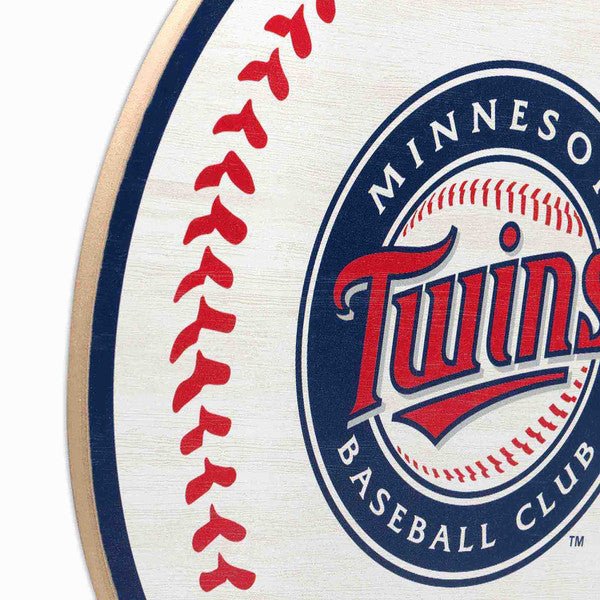 Minnesota Twins Logo Baseball Round Wood Wall Decor - Wichita Home Outlet