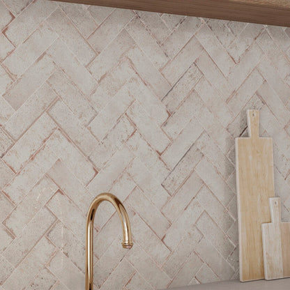 Musa Blanco 6.5 x 20cm Glazed Porcelain Brick Effect Tile - 0.36sqm perbox