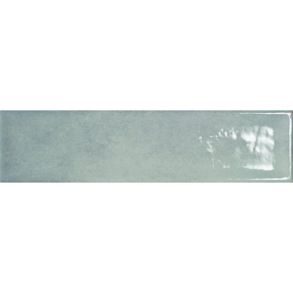 Nara Glass Blue 7.5 x 30cm Gloss White Body Wall Tile - 0.59sqm perbox