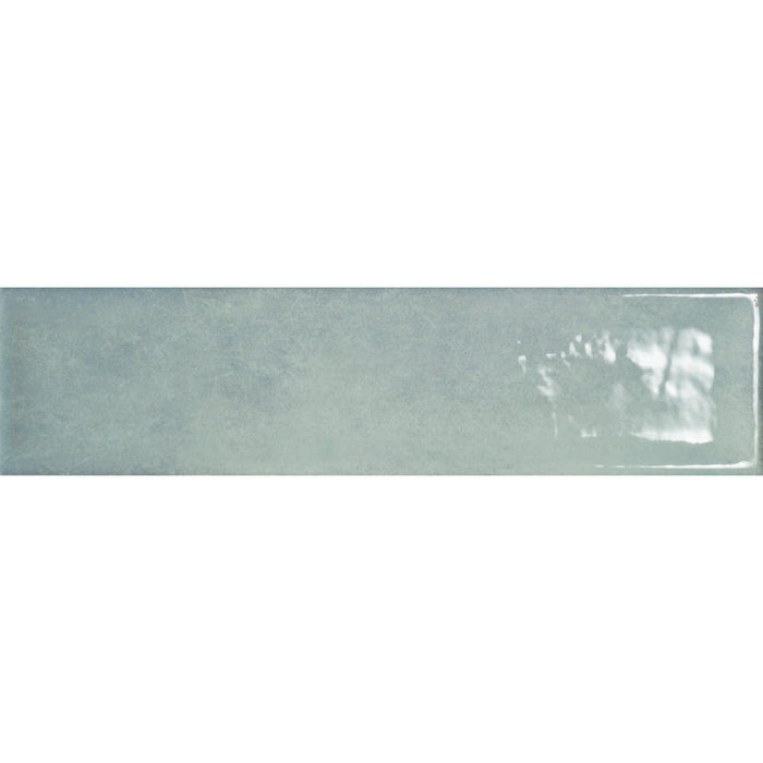 Nara Glass Blue 7.5 x 30cm Gloss White Body Wall Tile - 0.59sqm perbox