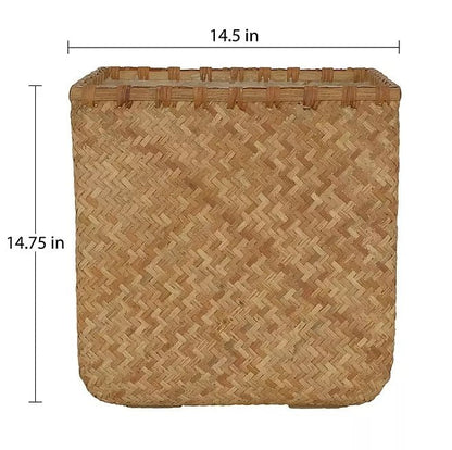 Natural Woven Square Planter - Wichita Home Outlet