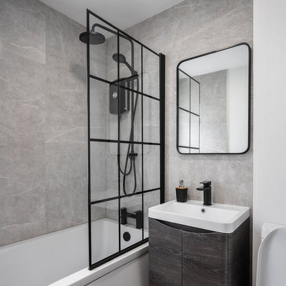Noir 700mm x 500mm Plain Black Frame Mirror