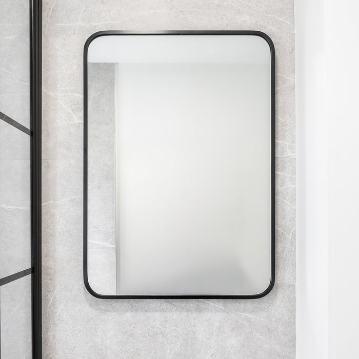 Noir 700mm x 500mm Plain Black Frame Mirror