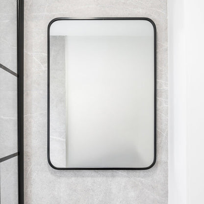 Noir 700mm x 500mm Plain Black Frame Mirror