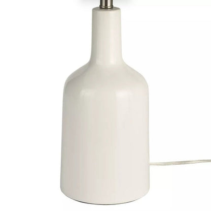 Nourison 22" White Glossy Ceramic Table Lamp - Wichita Home Outlet