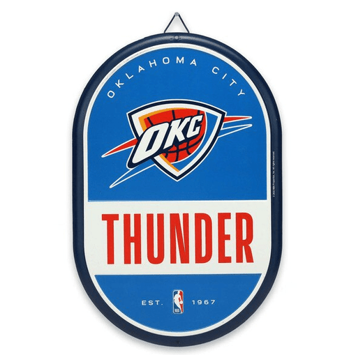 Oklahoma City Thunder Team Spirit Oval Metal Sign - Wichita Home Outlet