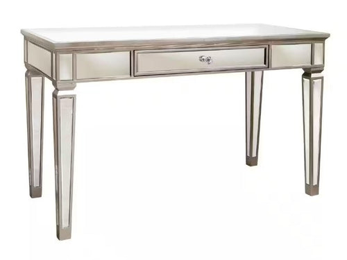 Omni Glamorous Glass 1 Drawer Mirrored Desk - Wichita Home Outlet