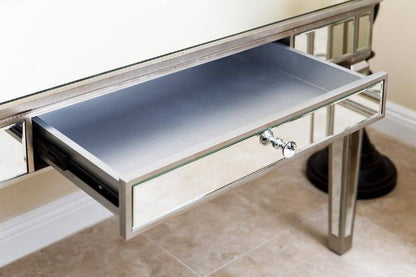 Omni Glamorous Glass 1 Drawer Mirrored Desk - Wichita Home Outlet