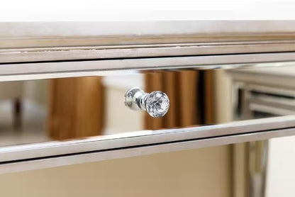 Omni Glamorous Glass 1 Drawer Mirrored Desk - Wichita Home Outlet