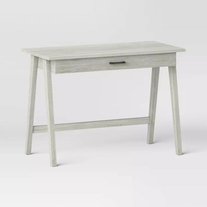 Paulo Wood Writing Desk with Drawer - Off White - Wichita Home Outlet