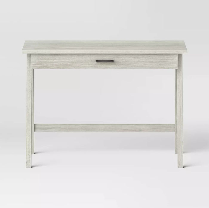 Paulo Wood Writing Desk with Drawer - Off White - Wichita Home Outlet