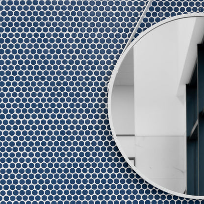 Penny Natureglass Deep Blue Matte Non Slip 28.6 x 28.6cm Mosaic Sheet
