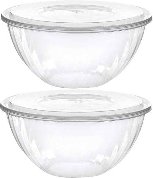 Plastic Bowls with Lids 48 oz Containers with Lids, 4 Pack - Wichita Home Outlet