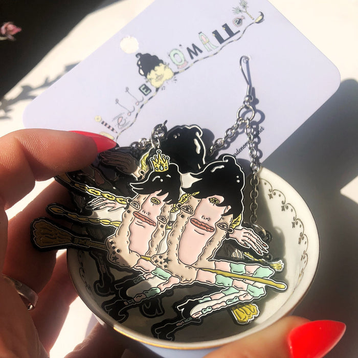 Pussy Witch Lapel Hoop Earrings