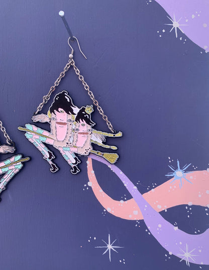 Pussy Witch Lapel Hoop Earrings