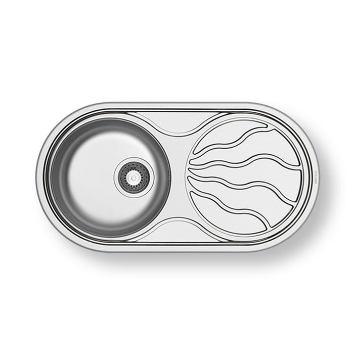 Pyramis SR Twig 850 x 450mm 1 Bowl 1 Taphole Sink