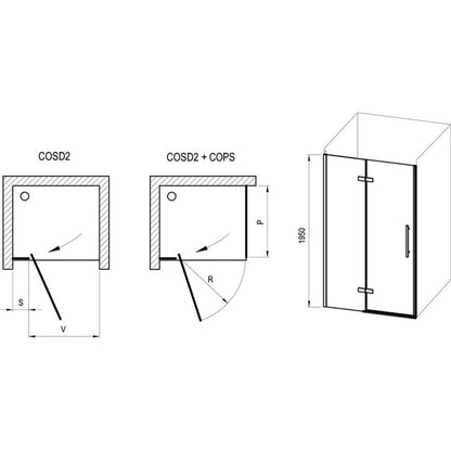 Ravak COPS 800mm Side Panel - Black