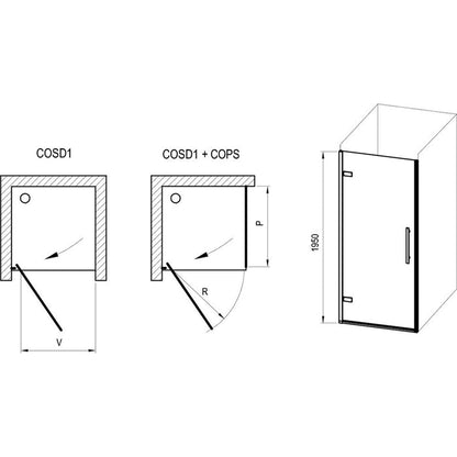 Ravak COPS 900mm Side Panel - Chrome