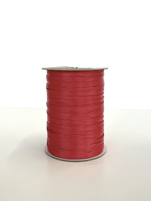 Red Rayon Raffia Ribbon