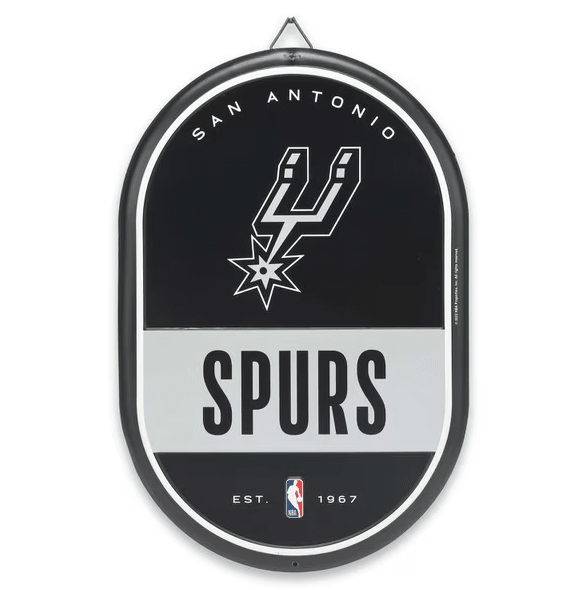 San Antonio Spurs Team Spirit Oval Metal Sign - Wichita Home Outlet